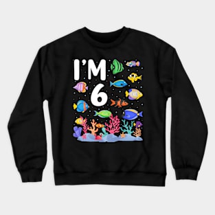 4th Birthday Party Tropical Fish I'm Four Years Old age Bday Crewneck Sweatshirt